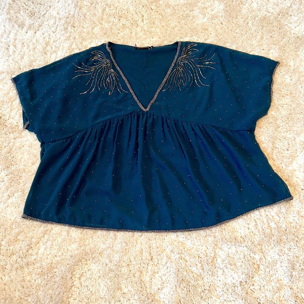 Stone Row Large Teal Blouse
